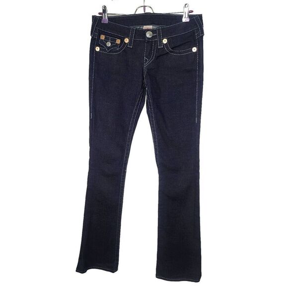 True Religion Jeans Women's Size 26 Dark Wash Low Rise Bootcut Denim - Picture 1 of 11